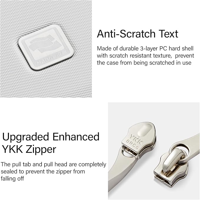 Hanke Top Opening 24 Inch Luggage with Spinner Wheels, Aluminum Frame All-PC Hard Shell Medium Suitcase, Zipperless Trunk Wide Handle Luggage, TSA Checked-Medium(Smoke White, 69L)