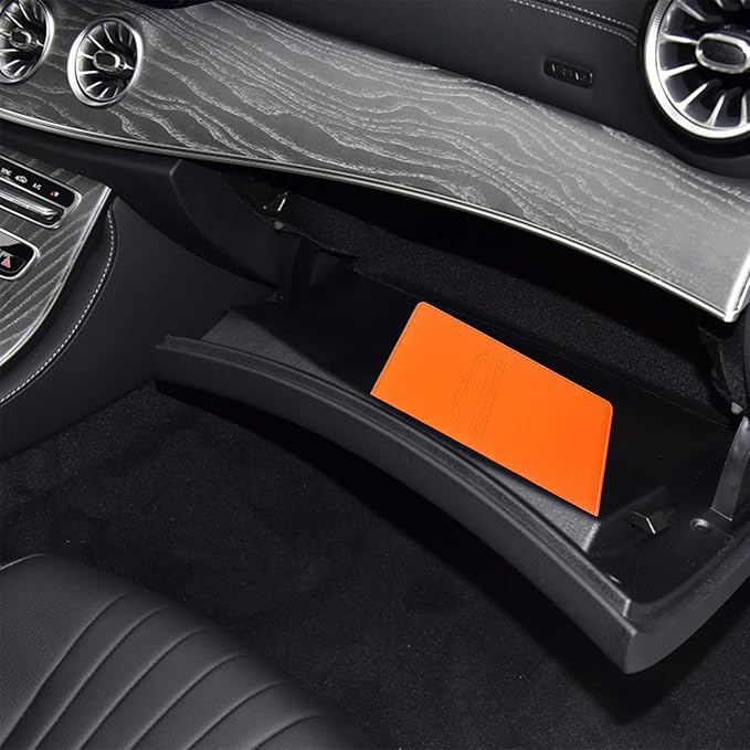 Premium Car Registration & Insurance Card Holder with Magnetic Shut, Vehicle Glove Box Car Organizer - For Documents, Cards, License (Orange)