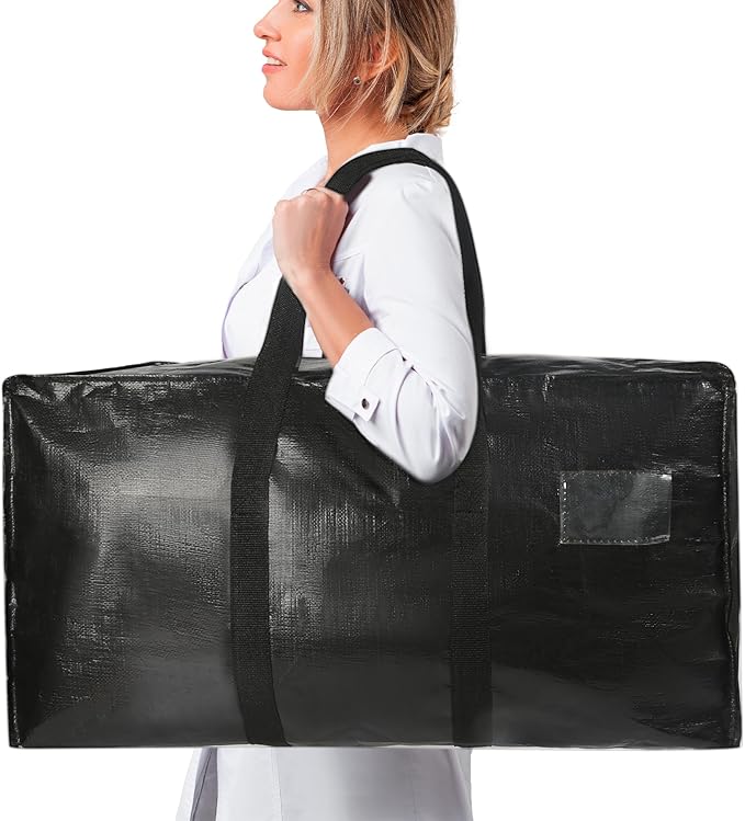 Heavy Duty Extra Large Moving Bags,121 Gallon Jumbo Packing Bags,Huge Moving Storage Bags with Strong Zippers & Carrying Handles,Reusable Big Moving Storage Totes for College Dorm Travel 1Pack