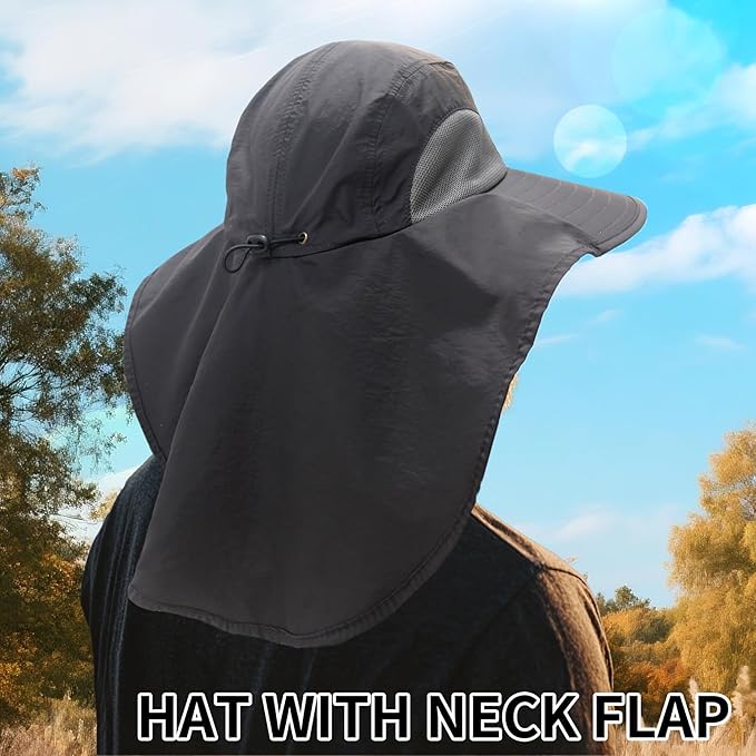 PFFY Sun Bucket Hats for Men Women 3” Wide Brim UPF 50+ Fishing & Beach Hat