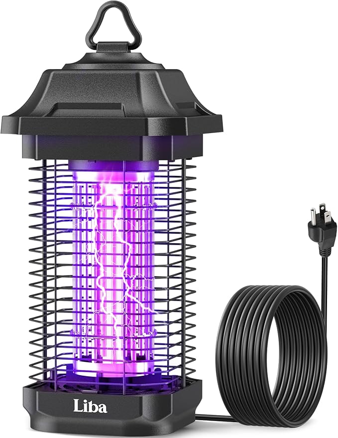 LiBa LED Bug Zapper Outdoor Indoor, Electric Mosquito Zapper Fly Trap Lamp, 10 Years Lifespan, 6.5ft Power Cord, Insect Killer Light for Home Yard Garden Patio Farm, High Voltage, IPX4 Rainproof