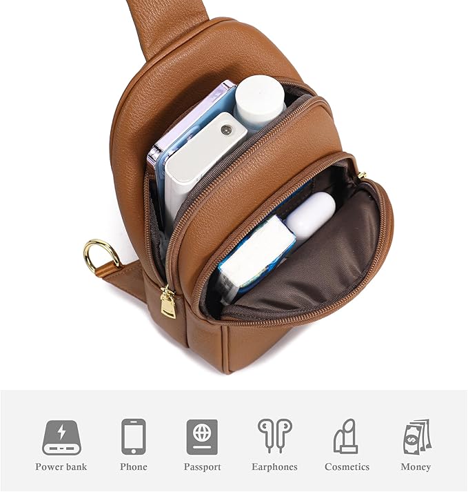 INICAT Crossbody Sling Bags Fanny Packs Valentine's Day Gifts Vegan Leather Travel Vacation Essentials Purses Women