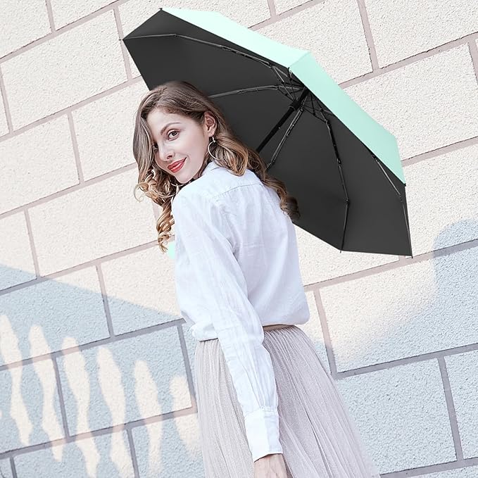 Travel Mini Compact Folding Umbrella with Case - UV Sun & Rain Protection, Lightweight Portable Pocket Umbrella for Women Men Kids, Fits Purse Backpack