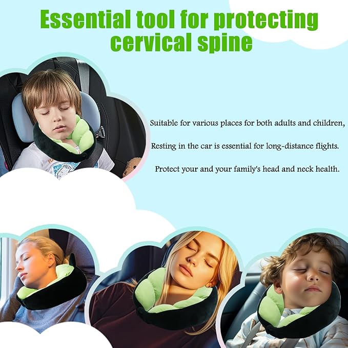 Travel Pillow for Kids & Adults Car Neck Pillow Memory Cotton U-Shaped Neck Pillow Soft Head Support Travel Accessories for Airplane Car Train Bus