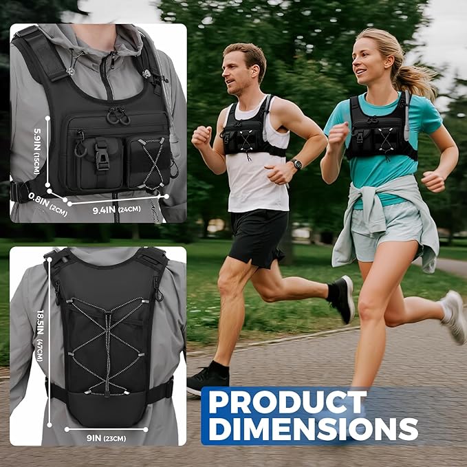 Criuage USA Original Patent Running Hydration Vest Backpack, Lightweight Chest Pack with 2.0L Water Bladder Bag Daypack for Hiking Running Cycling Race Marathon for Women Men