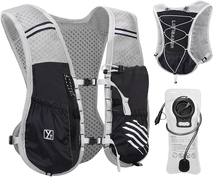 Hydro Pack Running Vest for Men Women, Hydration Backpack with 2L Water Badder, Lightweight Water Vest
