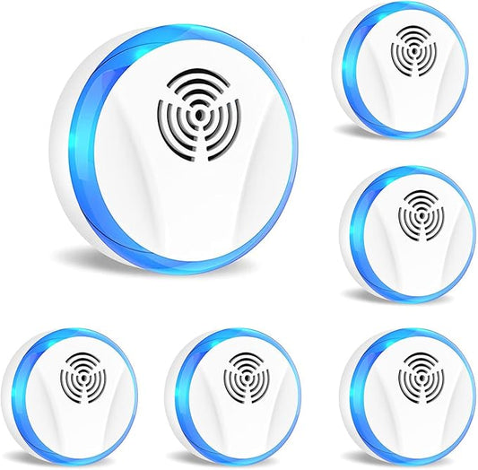 Ultrasonic Pest Control Repeller Indoor Plug in for Rodent Control, Mosquito Repellent, Cockroach Killer, Spider Deterrent, Electronic Mice Repellent (6, White)