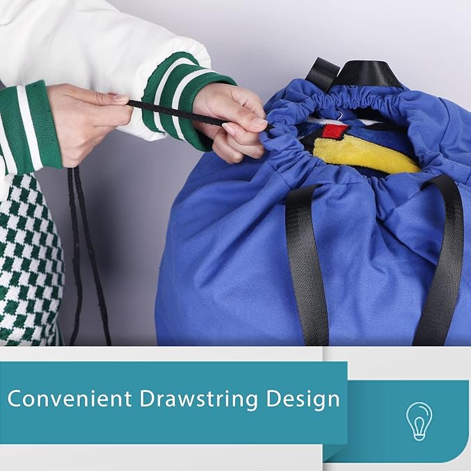 LOLOMLO Extra Large Canvas Laundry Bags with Handles & Drawstring Closure, Heavy Duty Tears Resistant Clothes Storage Travel Bags, Machine Washable Multi Use Laundry Bag liner for Laundry Hamper -