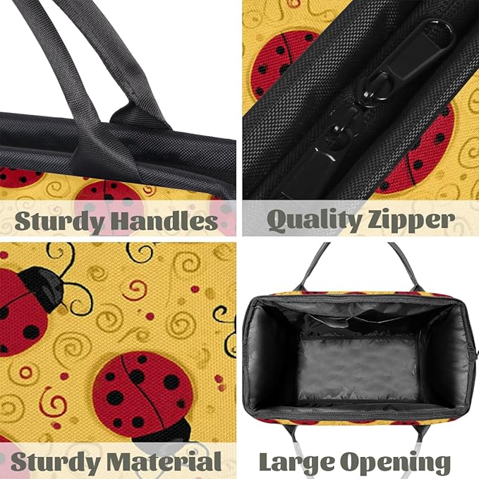 Large Travel Duffle Bag for Women Men,Waterproof Weekender Overnight Bag Carry on Tote Bags for Gym Sport Business Trip,Cute Ladybugs Duffel Bags