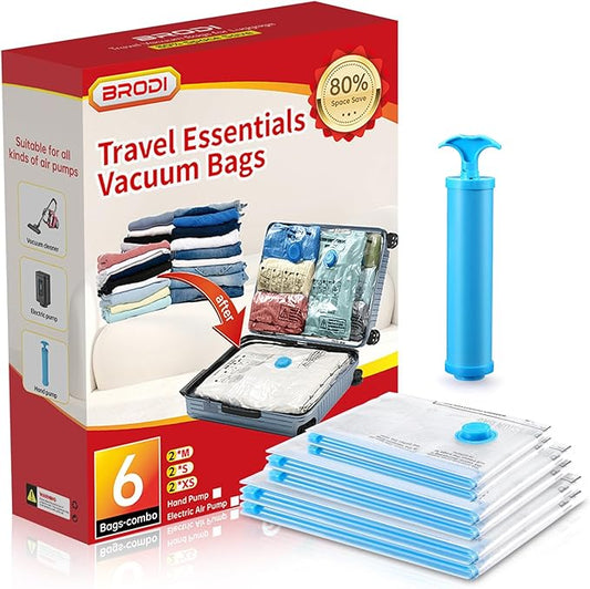Travel Vacuum Bags - Space Saver Combo Pack (6 Bags)