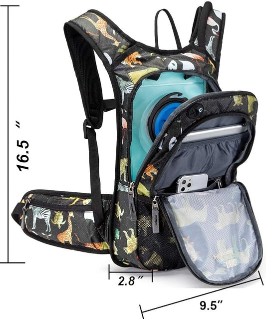 15L Insulated Hydration Backpack Pack with 2L Water Bladder Lightweight Hiking Backpack Bag for Women Men Daypack for Hiking Running Festival Camping Biking