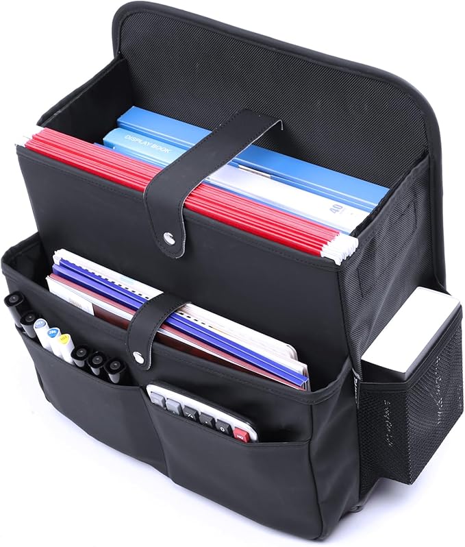 Car Seat Organizer，Universal Fit for Front & Back Seats-Hanging Letters/Legal Folders/Laptops and Tablets，Compatible with Cars, Trucks, and Vans
