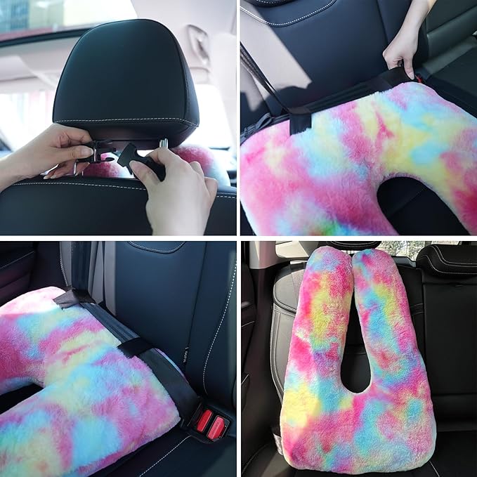 Car Pillow - Soft Adult and Child Car Sleeping Neck Head Support H-Shape Travel Pillow Cushion Car Seat Safety
