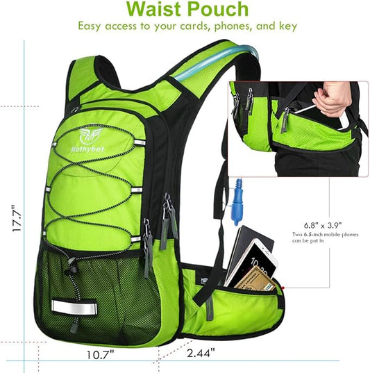 Hydration Pack, Insulated Hydration Backpack with 2L BPA Free Water Bladder and Storage, Hiking Backpack for Men, Women, Kids for Running, Cycling, Camping - Keep Liquid Cool up to 5 Hours