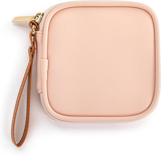 DEMDACO Electronic Accessories Tech Pouch Carry Case Travel Organizer for Cables Chargers and Headphones 4 x 4 Inch Coral Pink