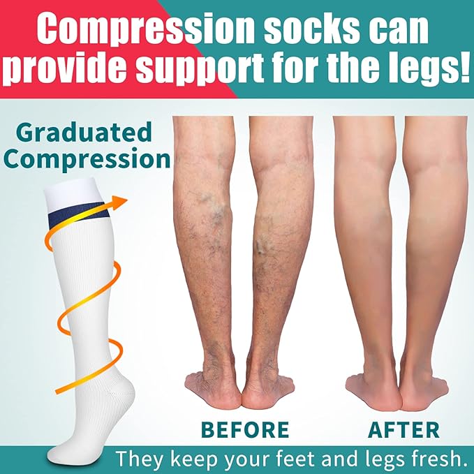 Laite Hebe 4 Pairs-Compression Socks for Women&Men Circulation-Best Support for Nurses,Running,Athletic