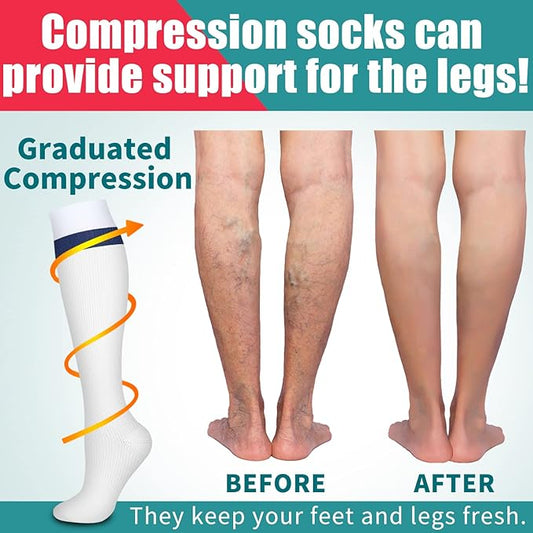 Laite Hebe 4 Pairs-Compression Socks for Women&Men Circulation-Best Support for Nurses,Running,Athletic