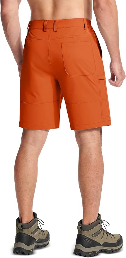 MAGCOMSEN Men's Hiking Cargo Shorts Quick Dry Lightweight 9" Golf Shorts Summer Casual Work Outdoor with 5 Zipper Pockets