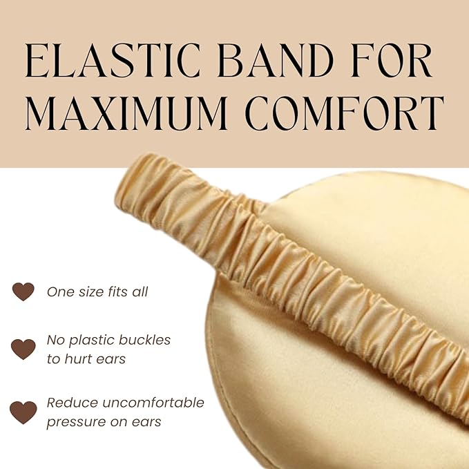 Silk Satin Sleeping Eye Mask, Gold Sleep Eye Mask Night Blindfold for Women and Men, Soft Breathable Blackout Eyeshade Eye Cover for Travel, Wedding Bridesmaid Gift