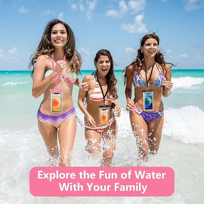 Waterproof Phone Pouch Bag - 7.5in Water Proof Cell Phone Case for Beach Travel, IPX8 Dry Bag with Lanyard for iPhone 17 16 15 Pro Max Galaxy S25 Ultra Pixel 10 Pro, Cruise Ship Essentials