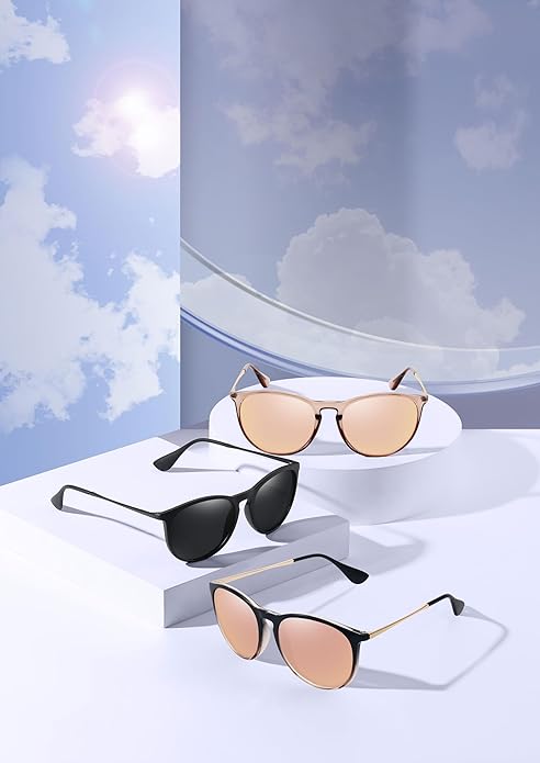 Retro sunglasses womens 2024 trendy round classic glasses