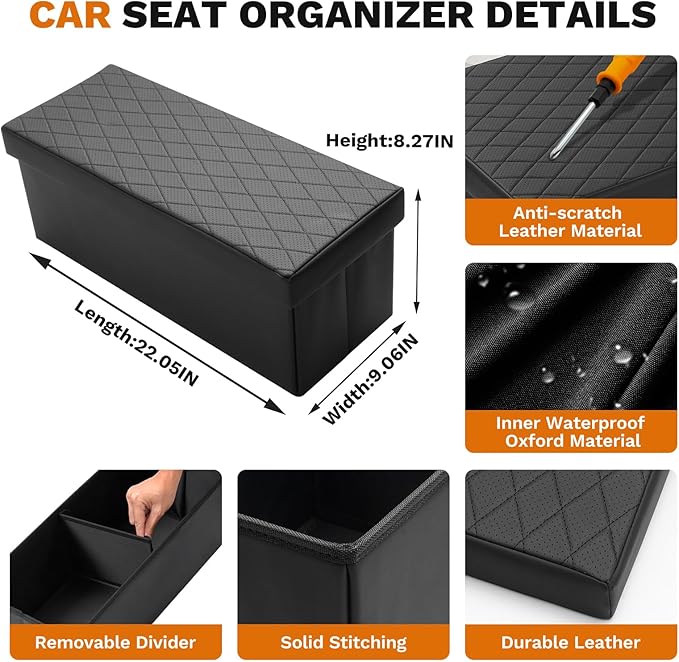 Shademax Car Seat Organizer for Kia Telluride 2020-2025 2026 Accessories, Telluride Backseat Organizer Car Console Organizer for Kids Toys, Baby Supplies, Dog Toys, Snack Organizer, Travel Storage Box