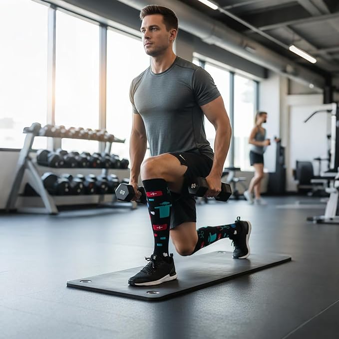 Graduated Compression Socks for Women&Men 20-30mmhg Knee High Socks Travel Hiking Running Stocking