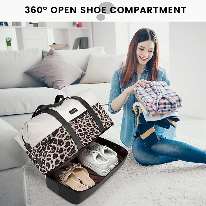 LOVEVOOK Weekender Bag, Large Travel Duffel Bag for Women with 2 Packing Cubes, Carry on Overnight Bag with Shoe Compartment, Mom Hospital Bags for Labor and Delivery