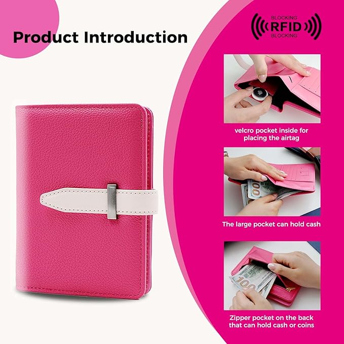 Passport Holder with Airtag for Women/Men,Airtag Passport Wallet for Travel,Cute Passport Holder Rfid Blocking,Travel Wallet for Cards Passport Cover Case