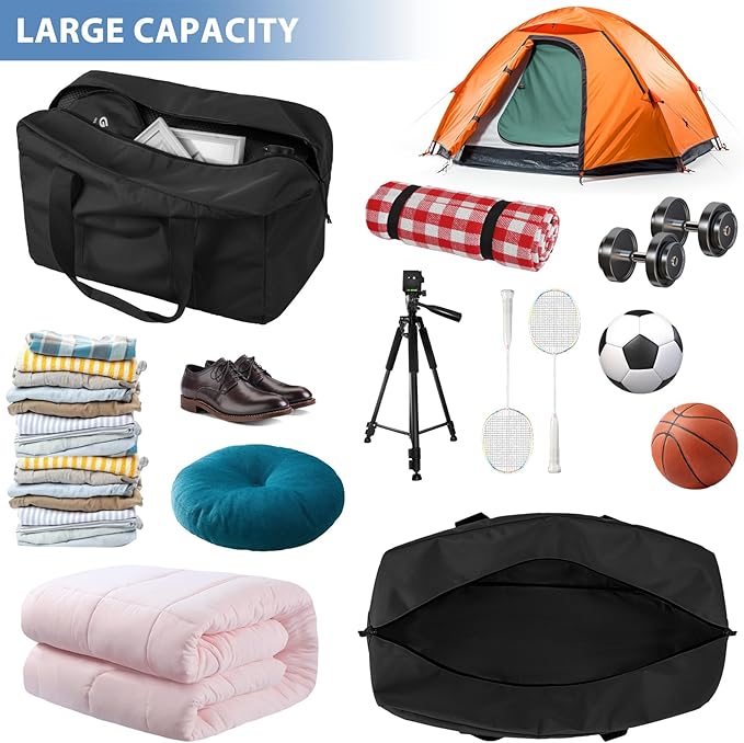 Large Travel Duffle Bag, 60L Gear Bag for Men and Women, Storage Bag Ideal for Overnight Camping and Weekend Getaways