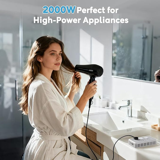220V to 110V Voltage Converter, 2000W Adapter US to Europe International Travel, Mapambo Universal Voltage Converter with 4 USB Charger (2 USB C), 3 AC Sockets and EU/UK/AU/IT Plug Power Adaptor