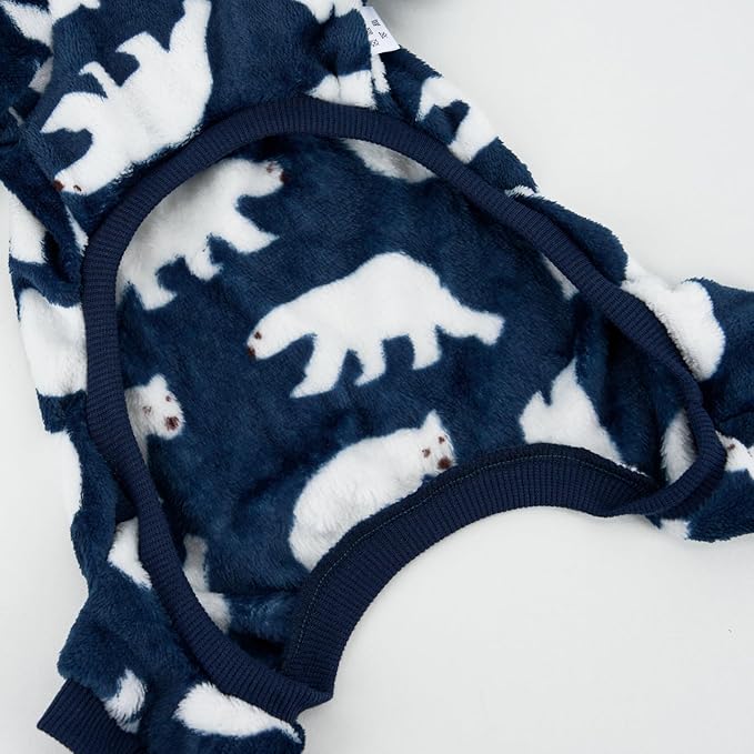 XPUDAC Dog Pajamas Polar Bear Fleece Dog Sweater for Small Medium Dogs Girl Boy Winter Puppy Clothes Pet Outfit Jumpsuit, 2XL