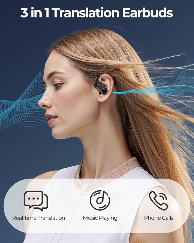 occiam Active Noise Cancelling Wireless Earbuds Bluetooth Headphones Ear Buds 96Hrs Playback Clear Call Waterproof Earphones with Ear Hook Microphones for Sport Running (Black AI Buds Pro)