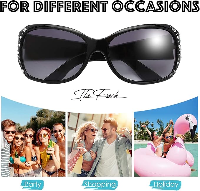 The Fresh Trendy Classic Women Hot Fashion Rhinestones Sunglasses with Gift Box