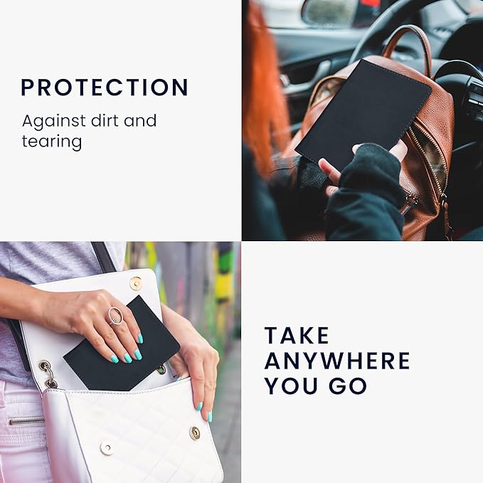 kwmobile Registration and Insurance Holder - Car Document Holder for Vehicle Documents and Cards - PU Leather - Black