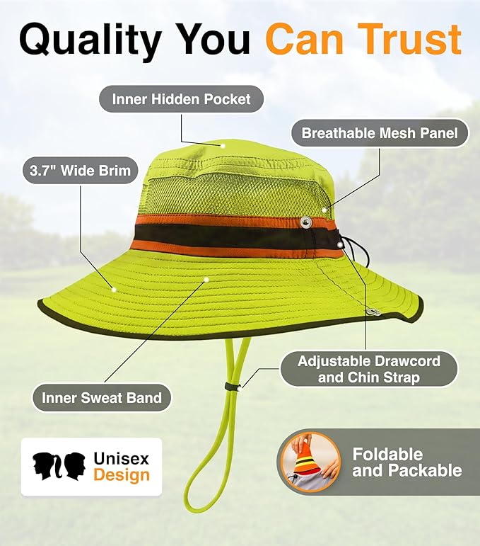 GearTOP Safari Hat for Men Sun Hats for Women UV Protection UPF 50+ Fishing, Gardening, Hiking Hat (22-23 1/2")