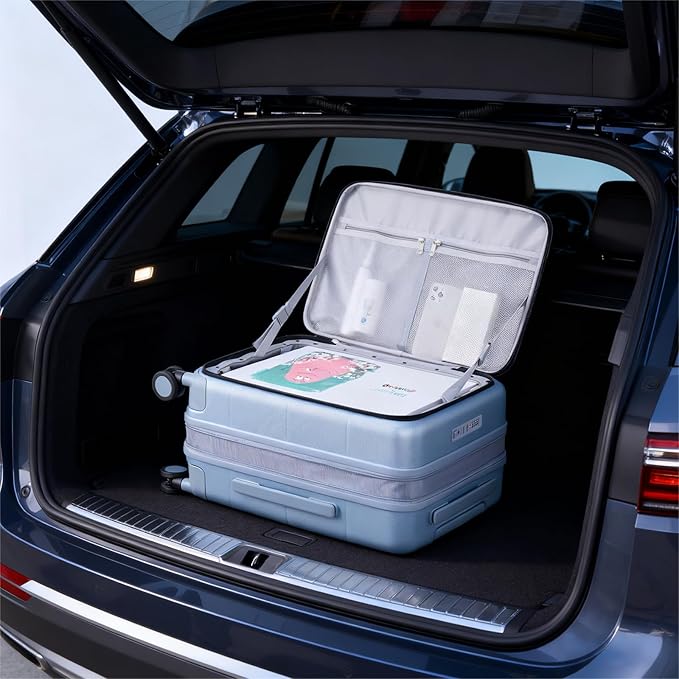 Hanke Hardside Expandable Carry On Luggage, 20 Inch Top Opening Trunk Luggages with Spinner Wheels, All-PC Hard Shell Carry-On Suitcase, Lightweight & TSA Airline Approved (Grey, 46L)