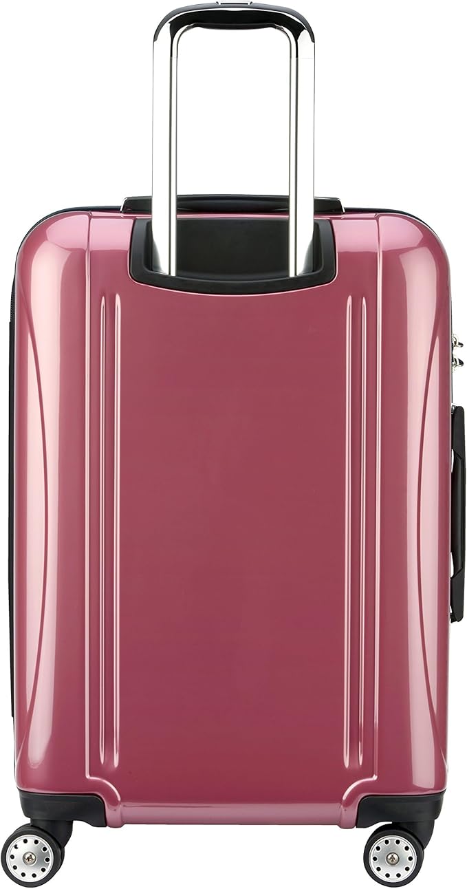 DELSEY PARIS Helium Aero Hardside Expandable Luggage with Spinner Wheels, Peony Pink, Checked-Medium 24 Inch
