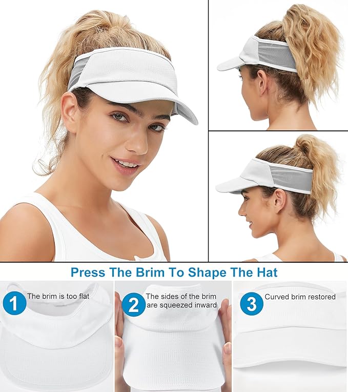 Sun Visor Hats for Men Women Lightweight Portable Stretchy Sun Hat for Running Tennis Golf