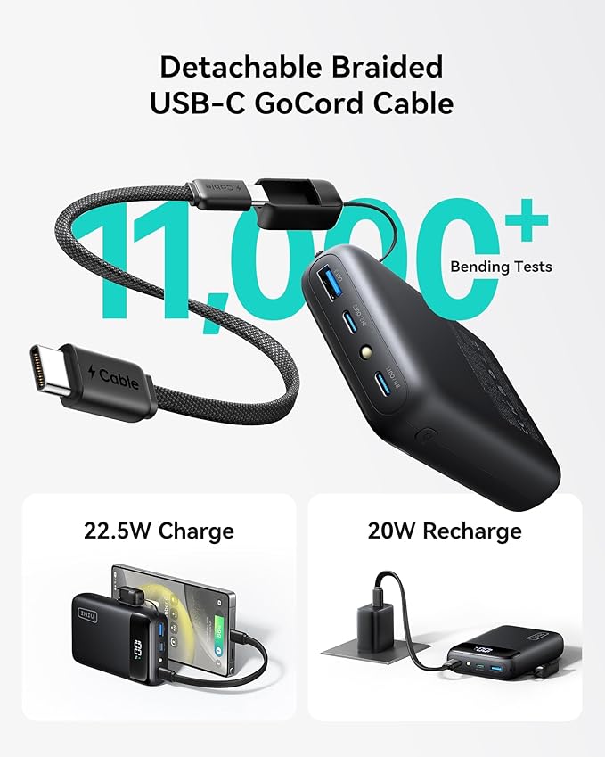 INIU Portable Charger, Smallest 22.5W 20000mAh USB C in & Out Power Bank Fast Charging, PD 3.0+QC 4.0 LED Display Phone Battery Pack Compatible with iPhone 17 16 15 14 Pro Samsung S24 Google, Green