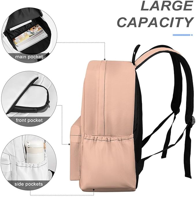 Peach Fuzz Backpack Adult Travel Daybag for Women Men College Backpack for Vacation Hiking Camping Bag