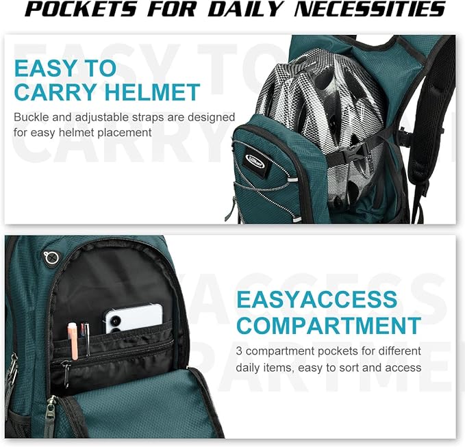 Hydration Backpack with 3L Water Bladder, Insulated Running Hydration Pack Hydropack, Lightweight Water Backpack for Hiking Cycling Camping Biking for Men Women