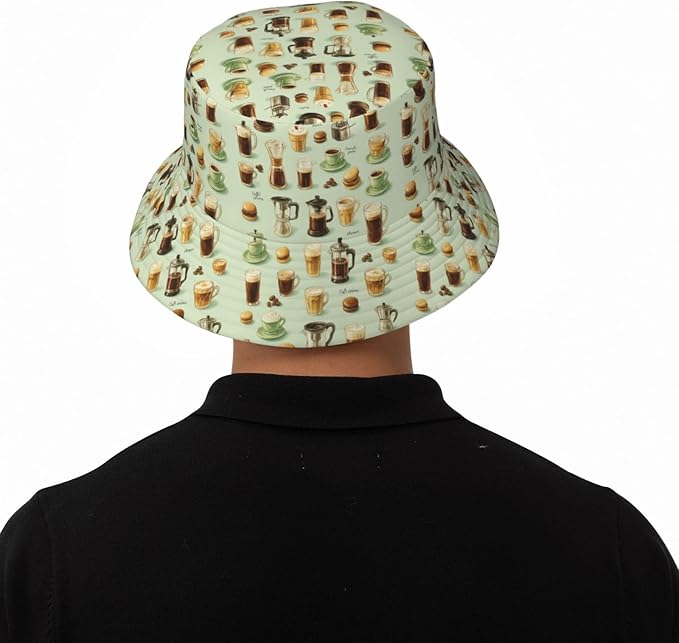 Colorful Fire Balloon, White Cloud Fisherman Hat Summer Foldable UV Protection Sun Hat