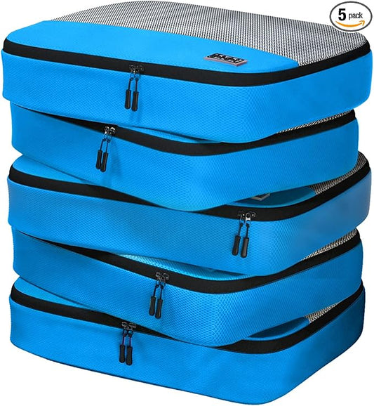 Large Packing Cubes for Suitcases - 5 Pcs Set - Travel Organizer Bags for Carry-On Luggage