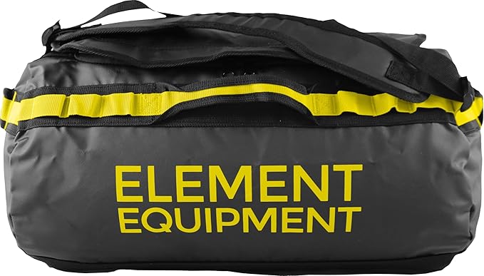 Element Equipment Trailhead Duffel Bag Shoulder Straps Waterproof Black/Yellow Large