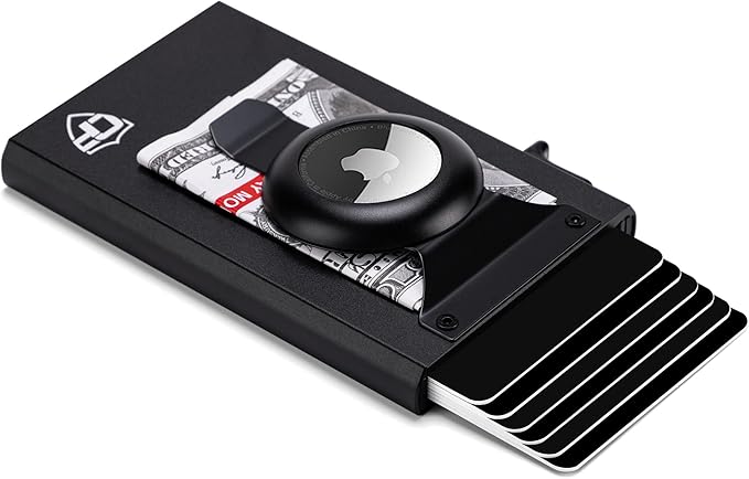 Conceal Plus Slim Minimalist Pop Up Wallet for Men, Money Clip Airtag Smart RFID Blocking Credit Card Holder, Front Pocket Carry Theft Proof Travel Wallet 4-6 Card Capacity (Airtag NOT Included)