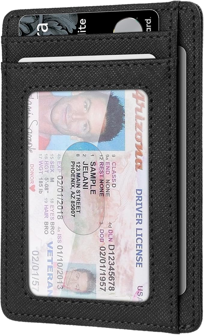 RUNBOX Slim Minimalist Front Pocket RFID Blocking Leather Wallets for Men and Women Card Holder Wallets Gifts for men