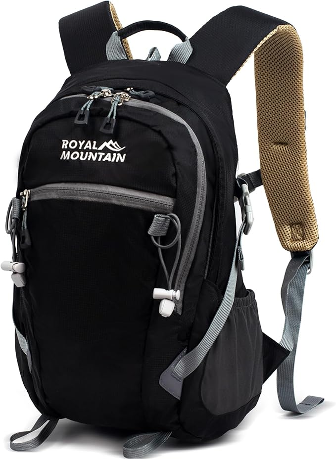 Hiking Backpack With Rain-cover, 30L Travel Backpacks For Women Men, Camping Daypack Backpacks Lightweight, Durable Hiking Backpack Fit For Camping,Daily Commuting, Short Trips (Black)