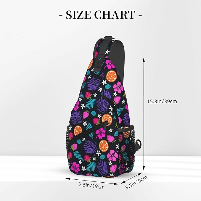 Hawaii Tropical Palm Sling Backpack Crossbody Bag Casual Chest Bags Travel Hiking Daypack Shoulder Bag for Women Men
