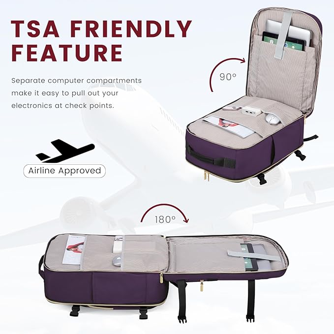 LOVEVOOK 50L Large Travel Backpack for Women Men Fits 17 Inch Laptop, Carry on Backpack for Traveling on Airplane, Personal Item Bag Airline Approved, Business Causal Weekender Backpacks